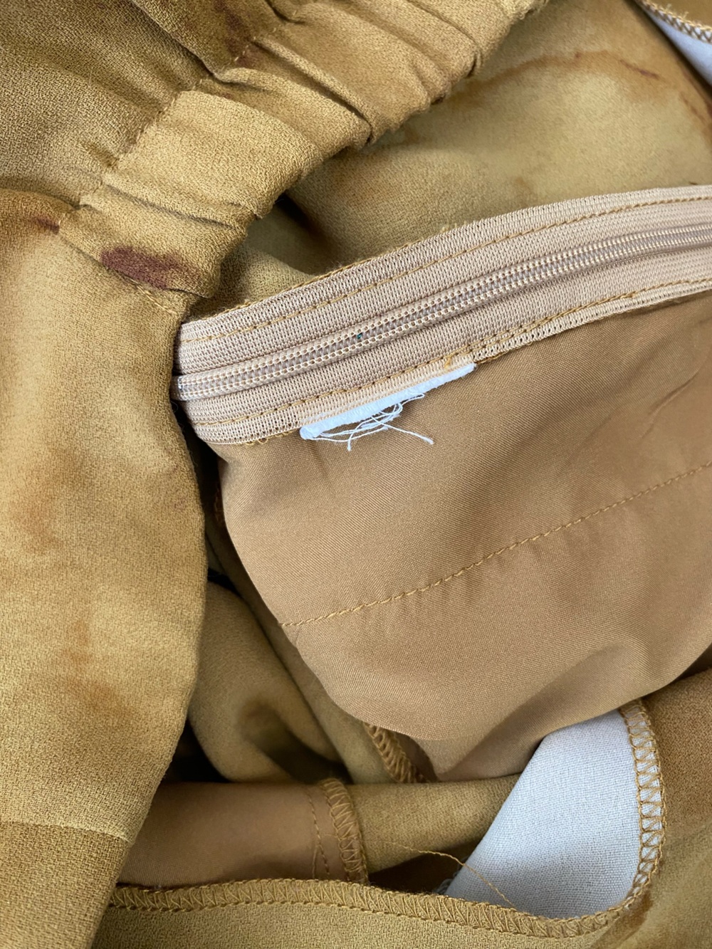 OAK + FORT Wide-Leg Tie-Dye Culotte Pants in Mustard Brown Sz Large Goblincore - Picture 12 of 14